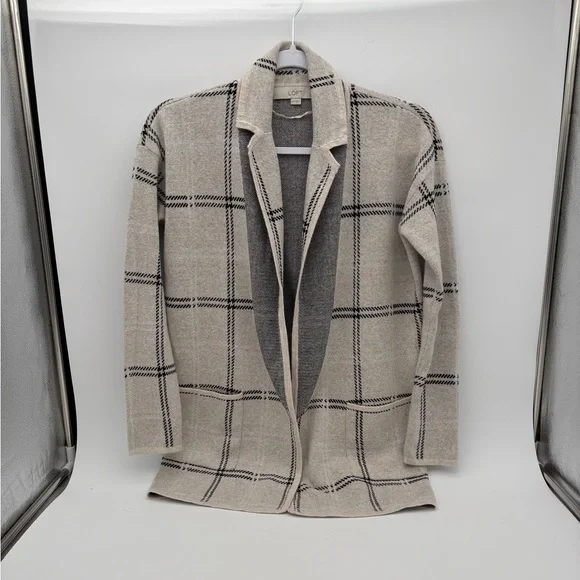Womens LOFT Size XSP Black and Gray Knit Cardigan - Picture 1 of 4